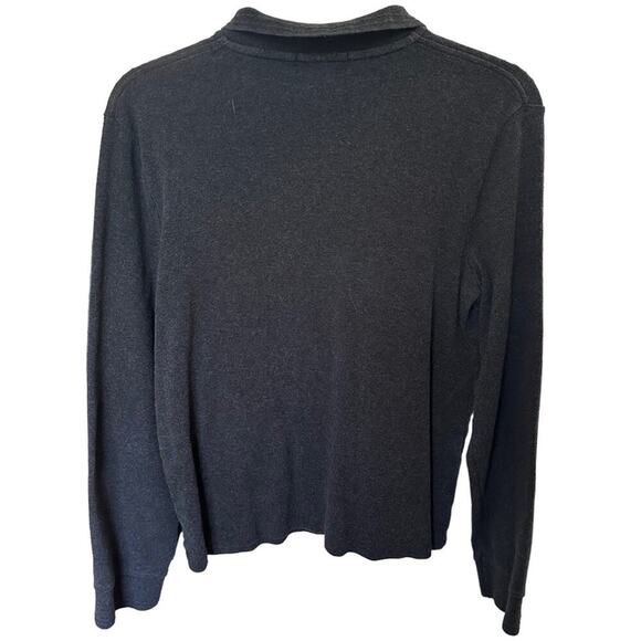 Vintage LRL Gray Long Sleeve Polo Top Cotton size M Green Label - Picture 5 of 6